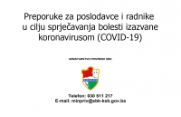 Preporuke za poslodavce i radnike u cilju sprječavanja bolesti izazvane koronavirusom (COVID-19)
